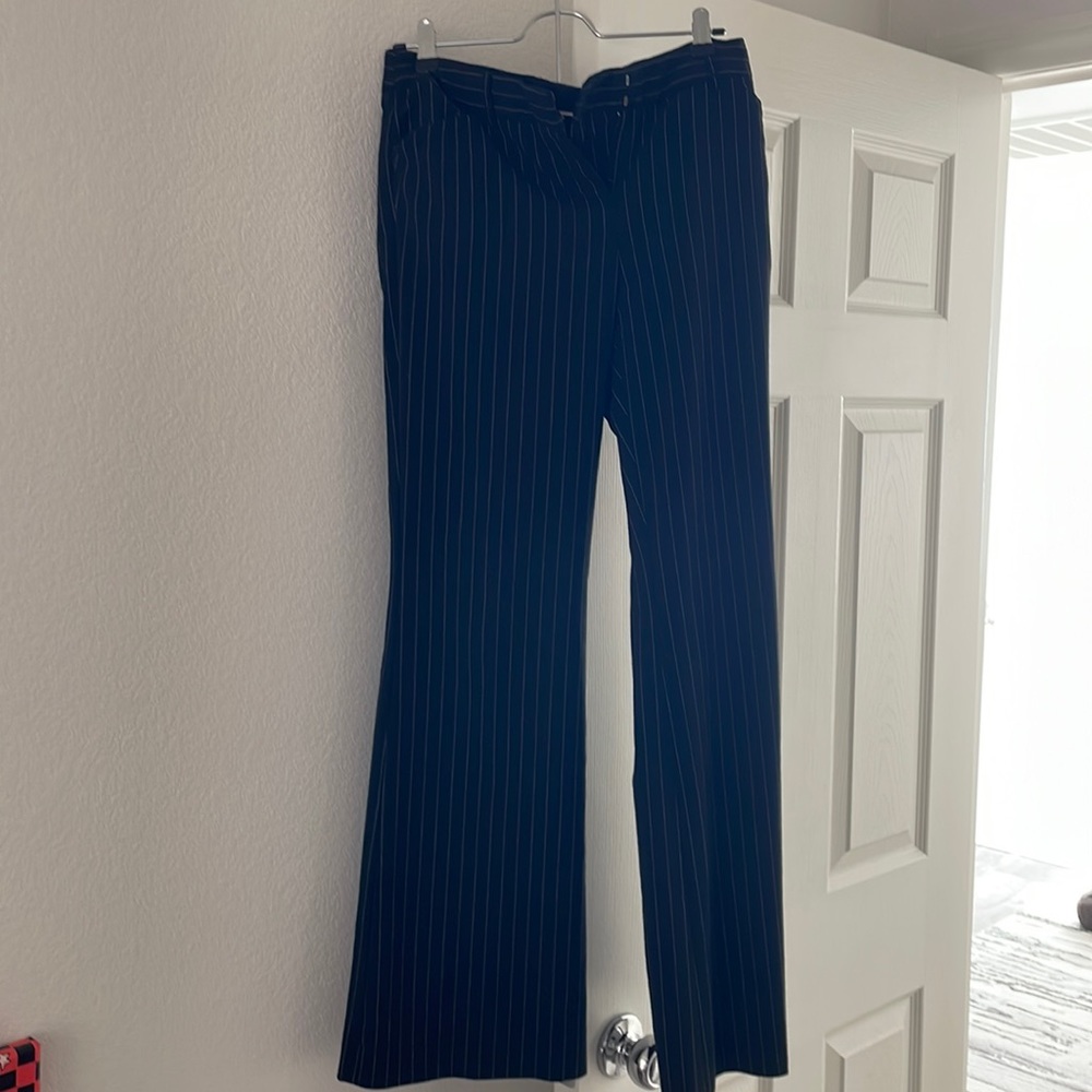 Black Pinstriped Work Pants